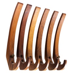 6 Wall Hooks Rosewood Vienna around 1960s
