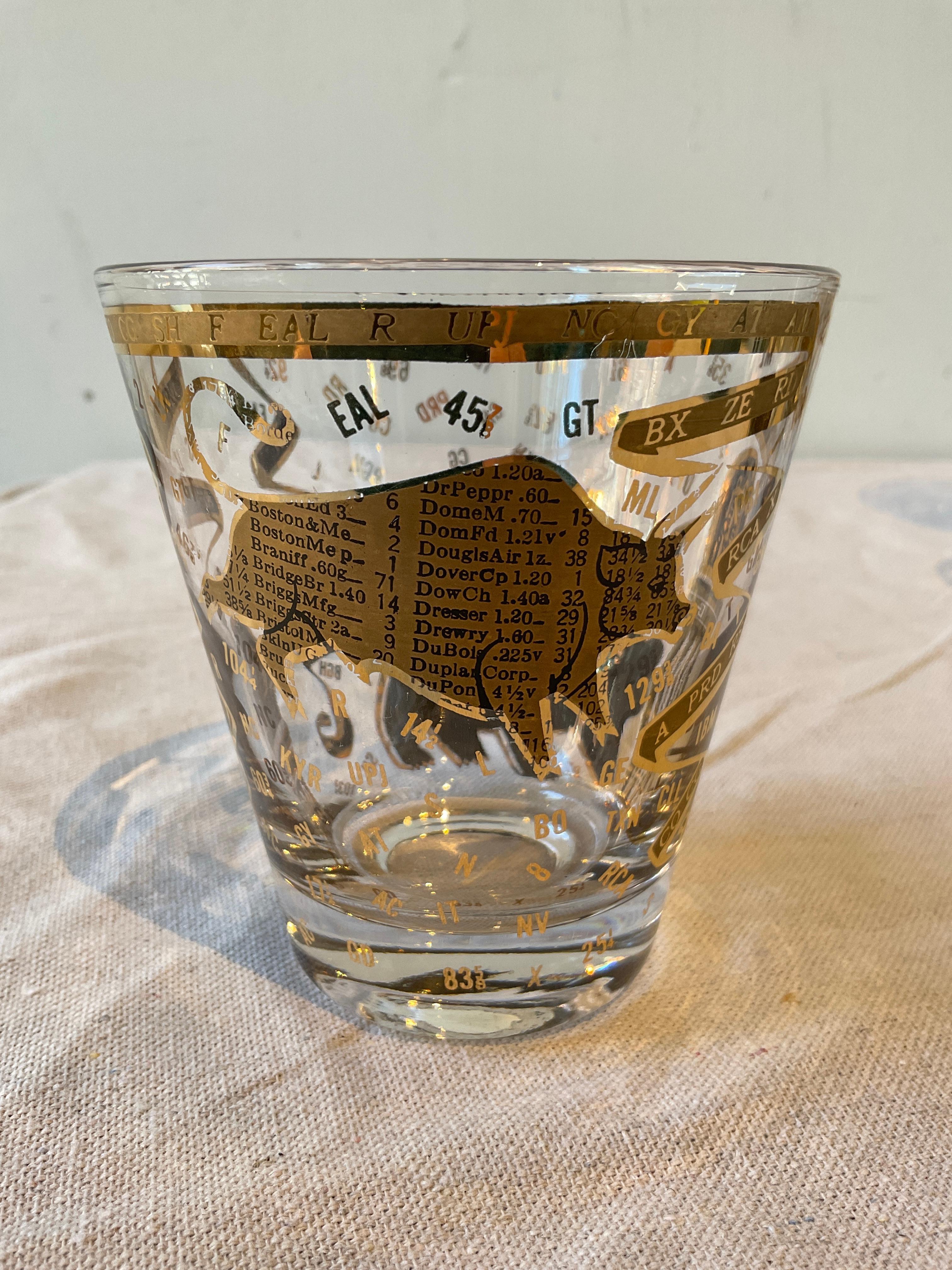 6 Wall Street ( Bull And Bear) Glasses By Hammecher Schlemmer In Good Condition For Sale In Tarrytown, NY