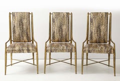 6 Weiman/Warren Lloyd/Mastercraft Brass Imperial Dining Chairs