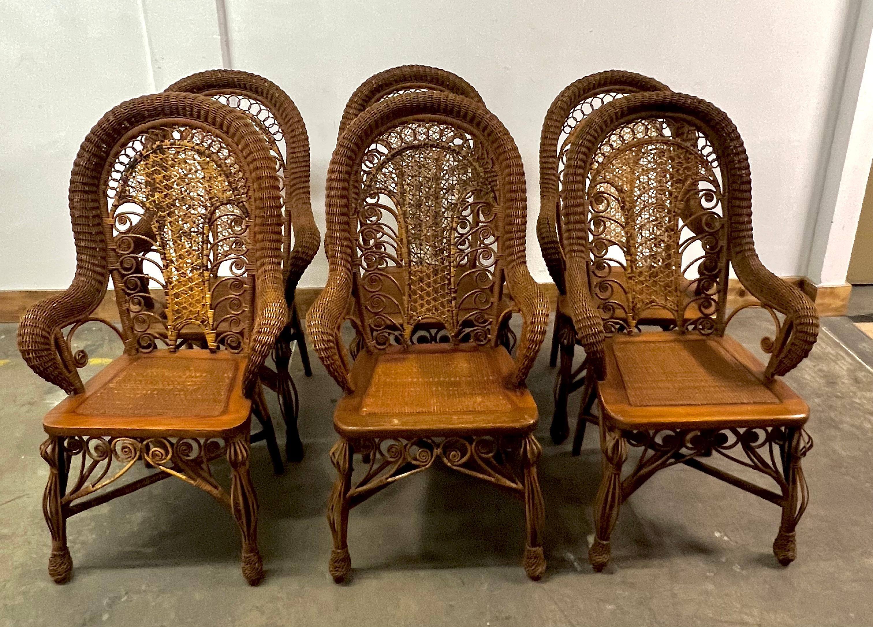 A wonderful set of 6 Wicker chairs. All handcrafted and intricately done. Table is also available please see our listing LU908333614222

A compliment to many settings - if you are a wicker fan these are for you! perfect for any dining room, but