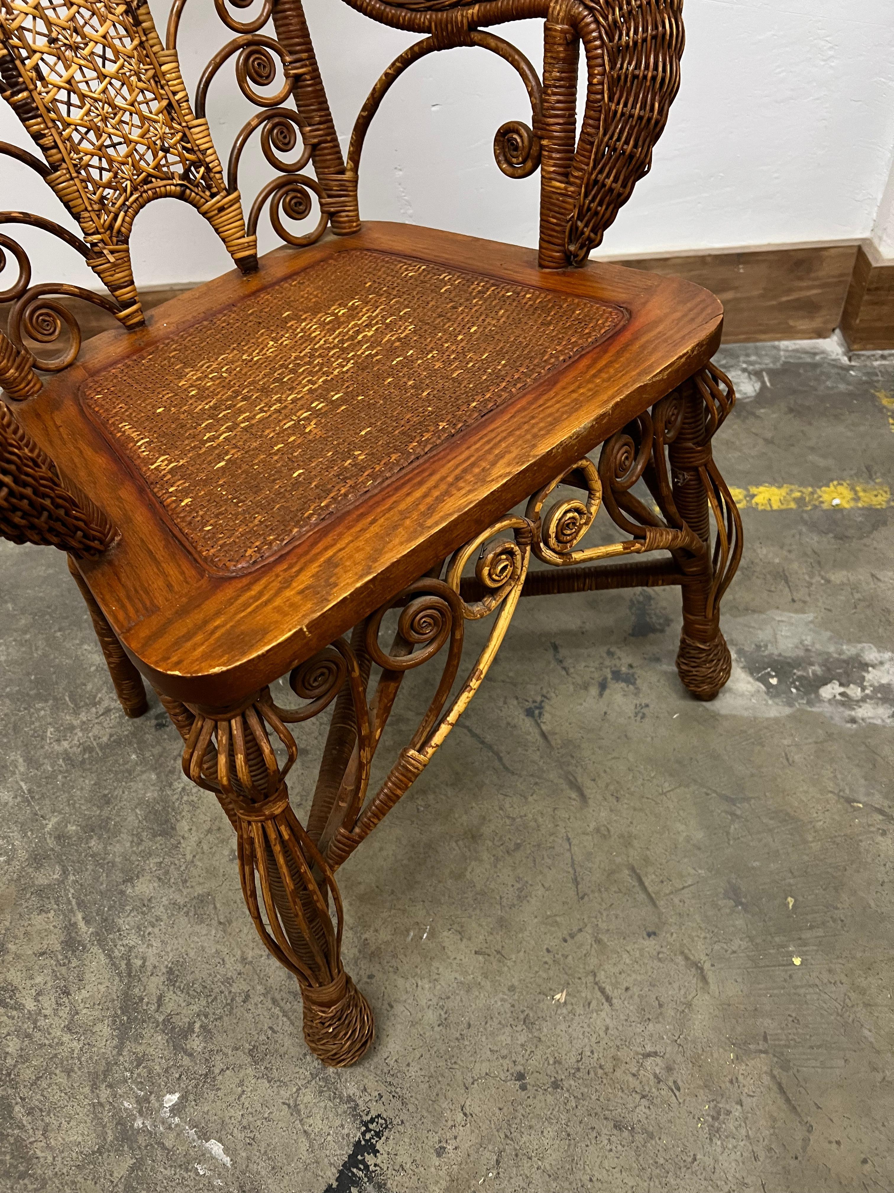 6 Wicker Dining Room Chairs For Sale at 1stDibs