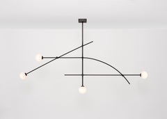 6' Wide Tempo Chandelier with Handblown Glass Globes