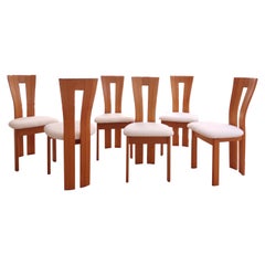 6 Woods and Bouclé Chairs