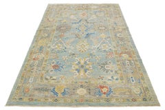 6 x 11 Apadana's Contemporary Sultanabad Blue Wool Rug