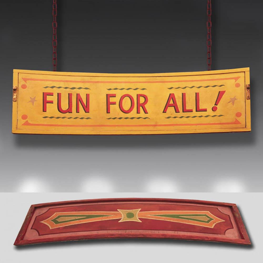 Mid-20th Century Six 1930s Vintage Fairground Signs For Sale