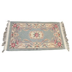 5' Foot X 2' Foot Deep Pile Aubusson Rug with French Roses design