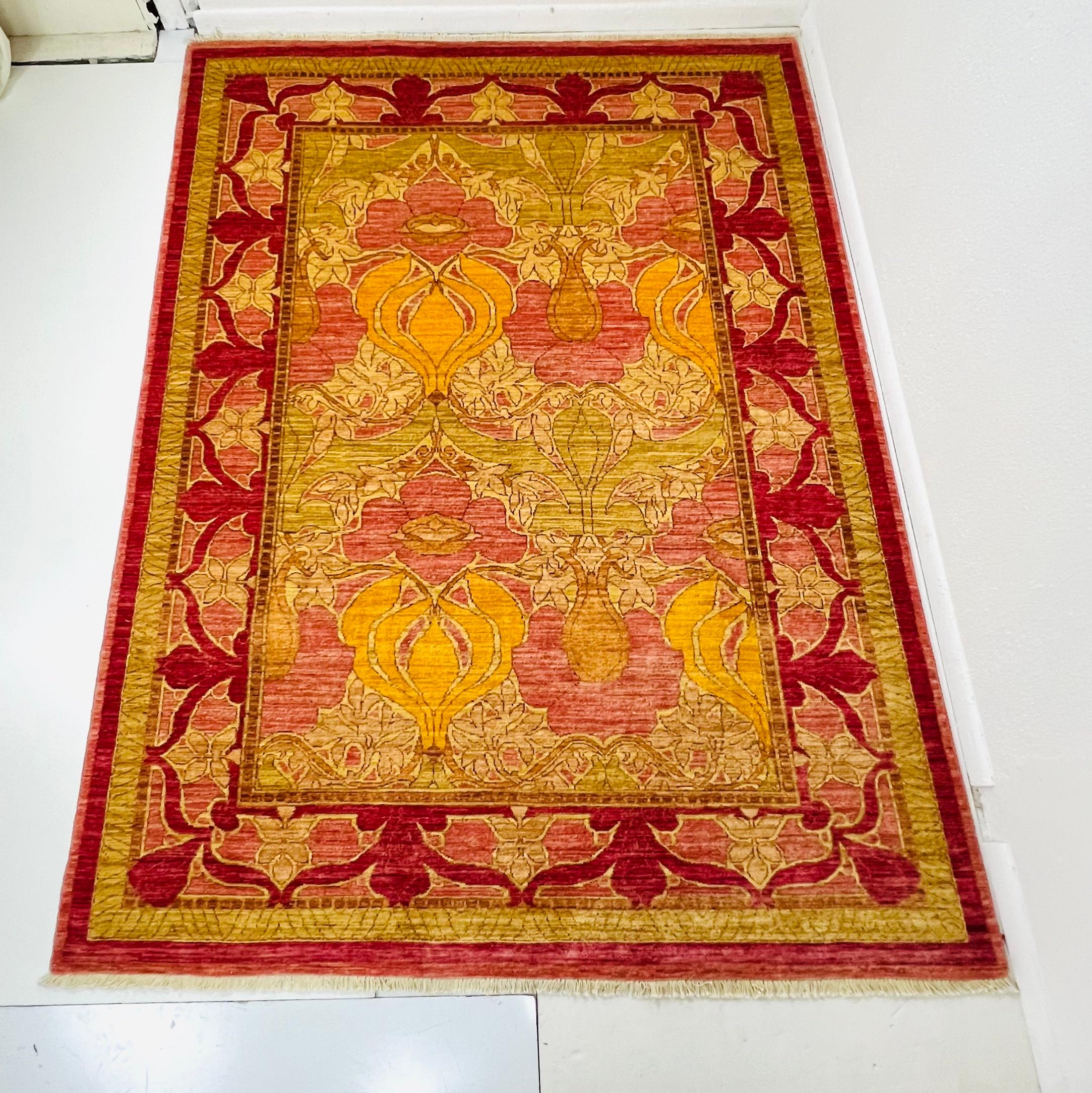 Hand-Knotted 6' X 8' Arts and Crafts Area Rug For Sale