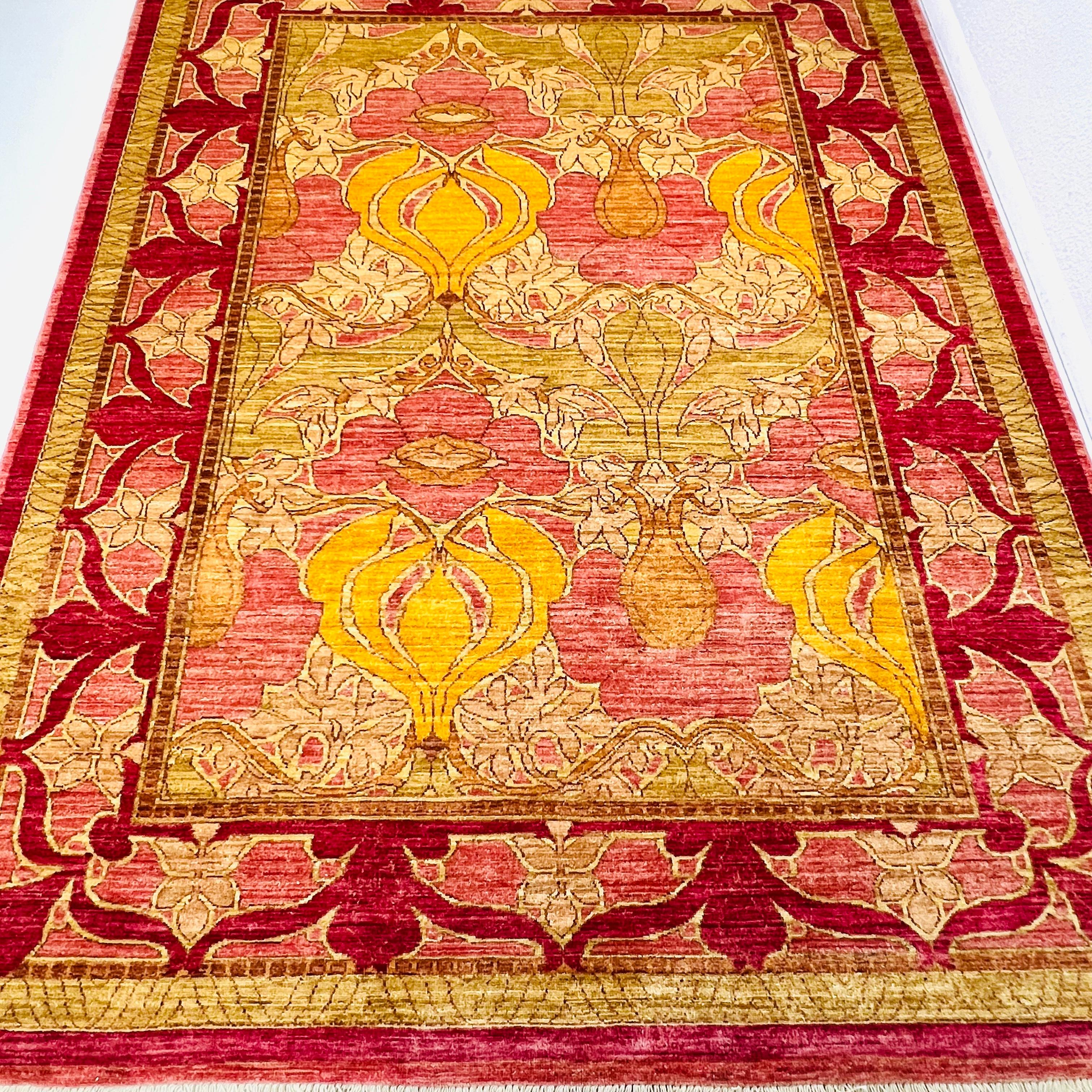 Contemporary 6' X 8' Arts and Crafts Area Rug For Sale