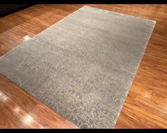 6' x 9' Hand-Knotted Marquis Transitional Wool and Silk Rug in Smoky Gray6’x9’ M