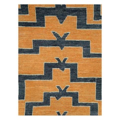 Version of Turkish Tulu Shag Rug in Mustard Yellow