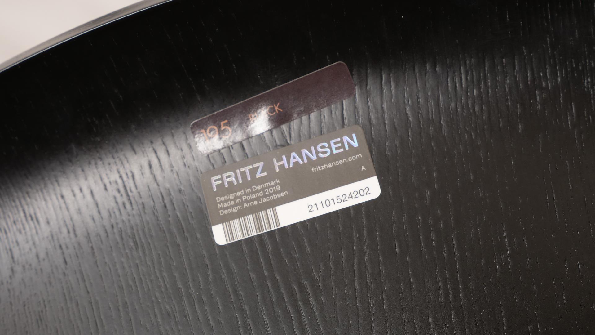 6 x schwarze Esszimmerstühle von Arne Jacobsen für Fritz Hansen, Modell Grand Prix im Angebot 9