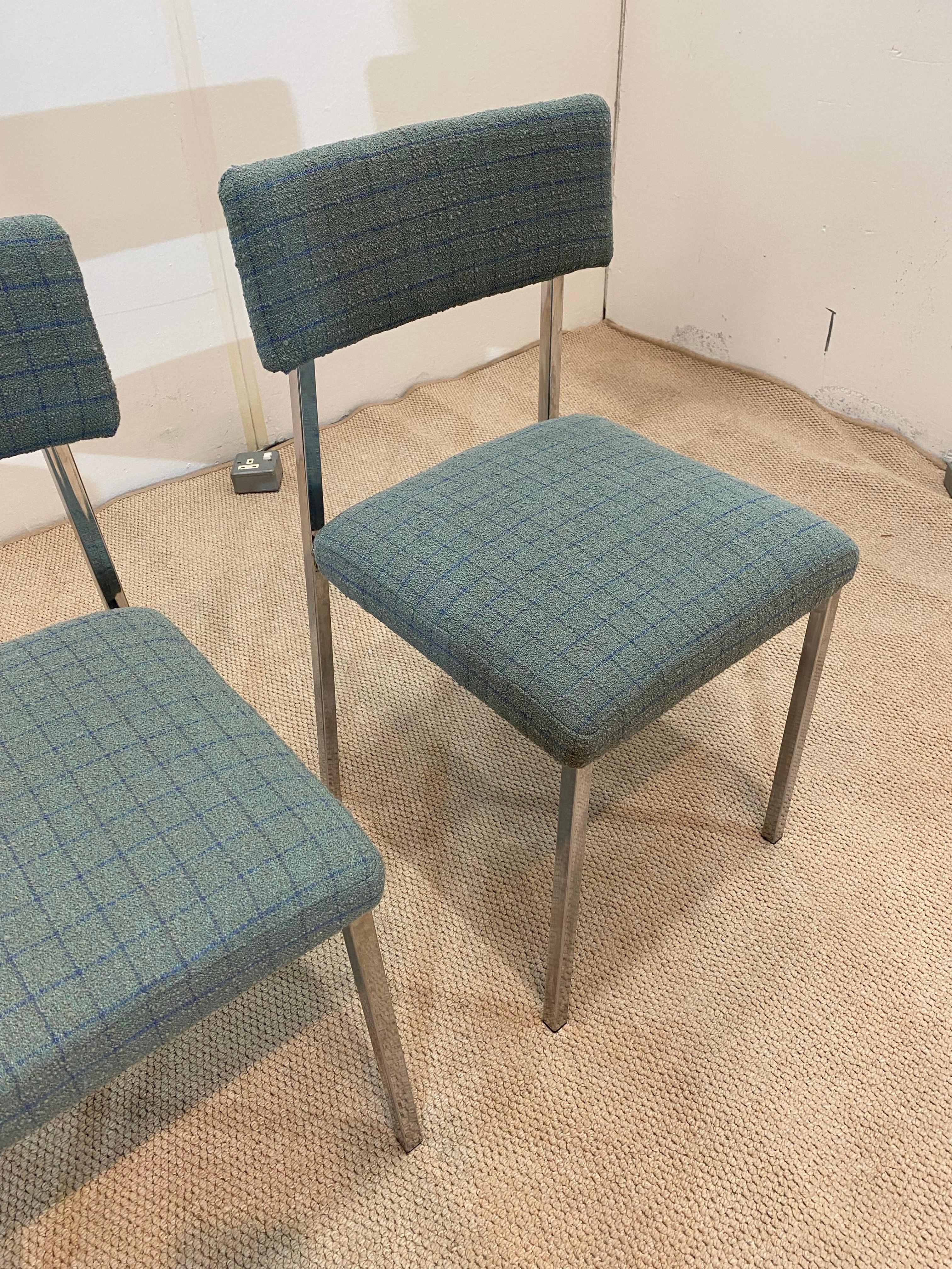 Fin du 20e siècle 6 chaises de salle à manger chromées Boucle Modernist Vintage Table Italian Regency des années 1970 en vente