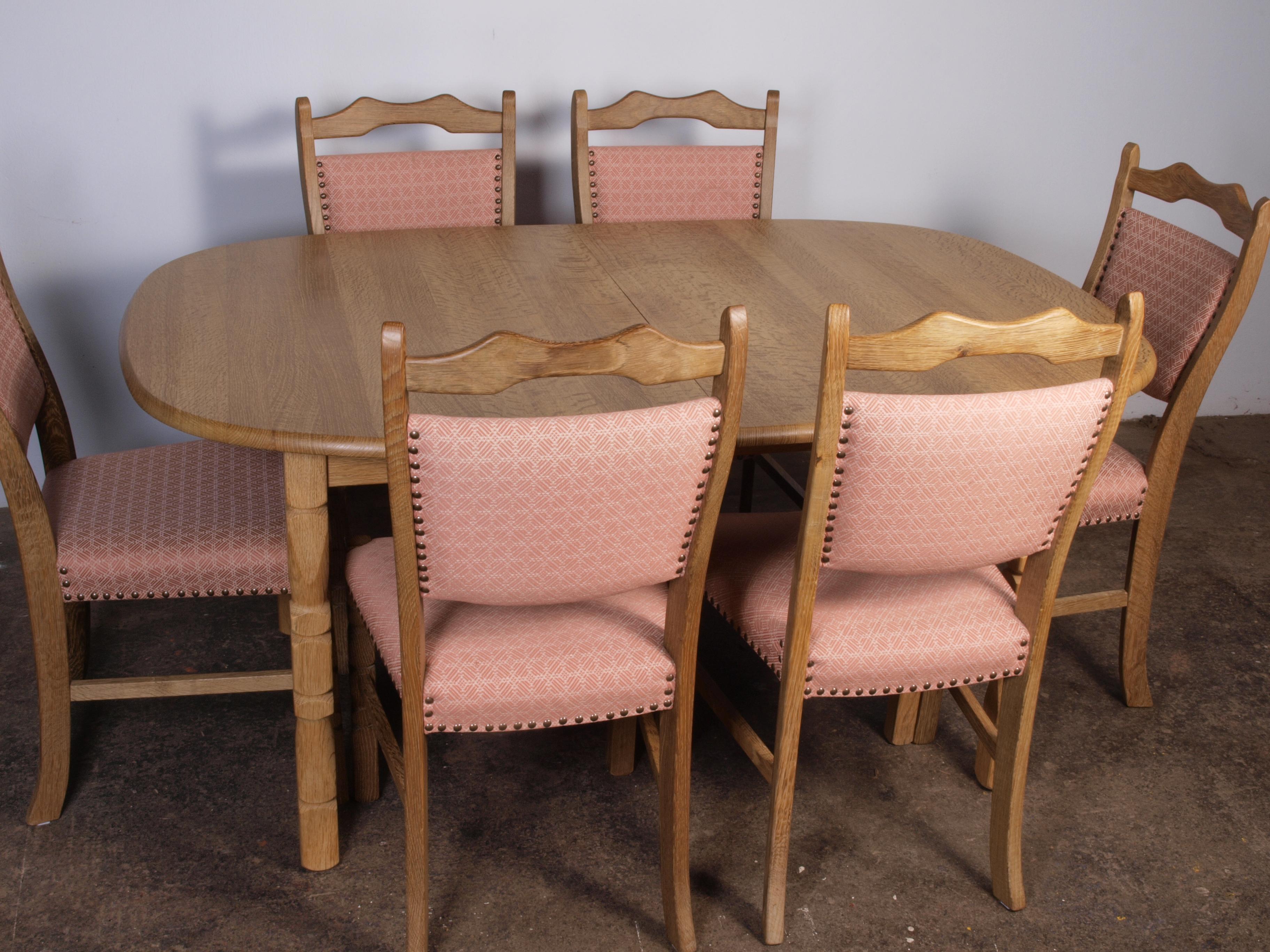 6 x Danish Oak Dining Chairs attributed to Henning Kjærnulf, 1960s 6