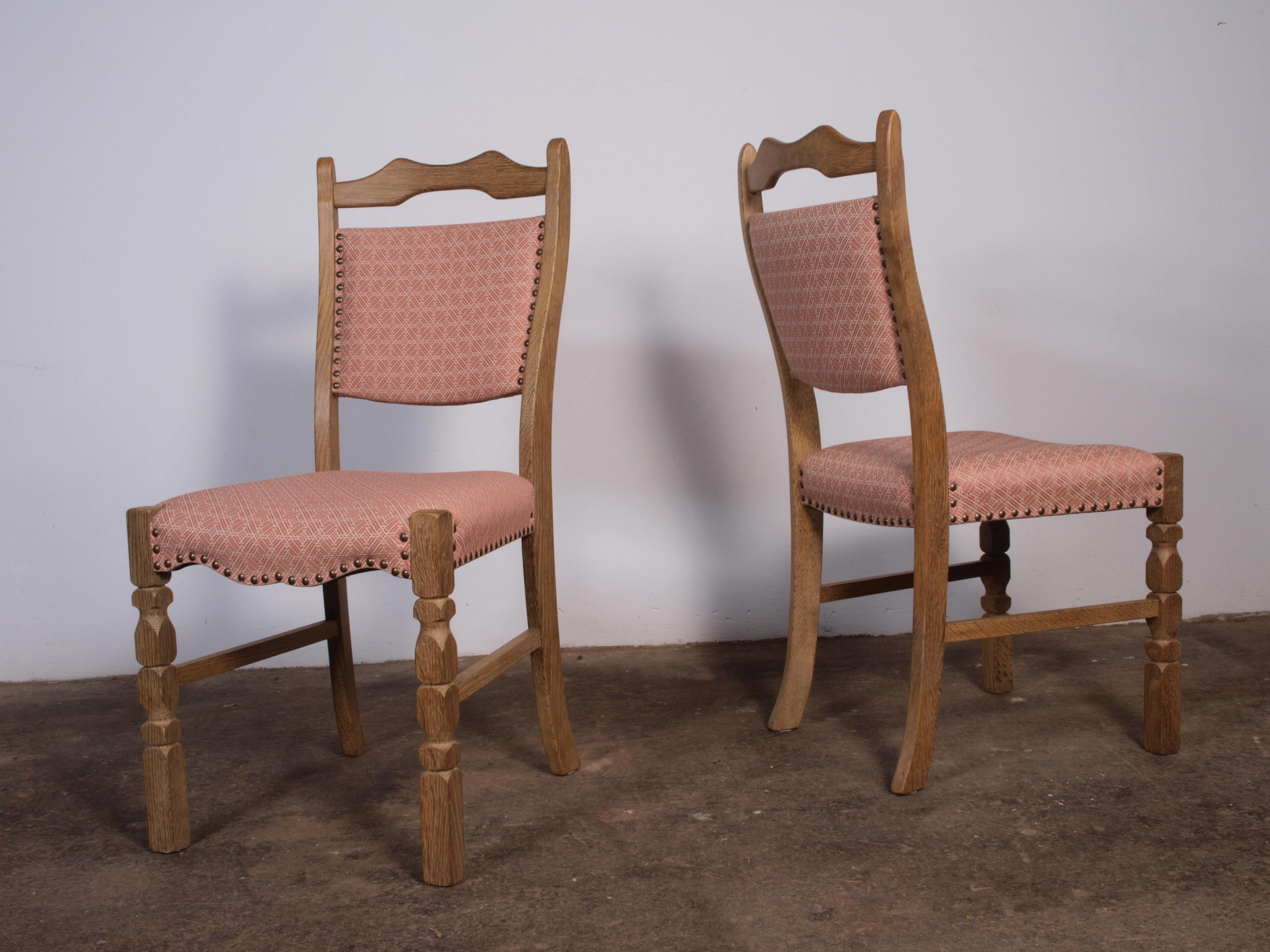 6 x Danish Oak Dining Chairs attributed to Henning Kjærnulf, 1960s 1