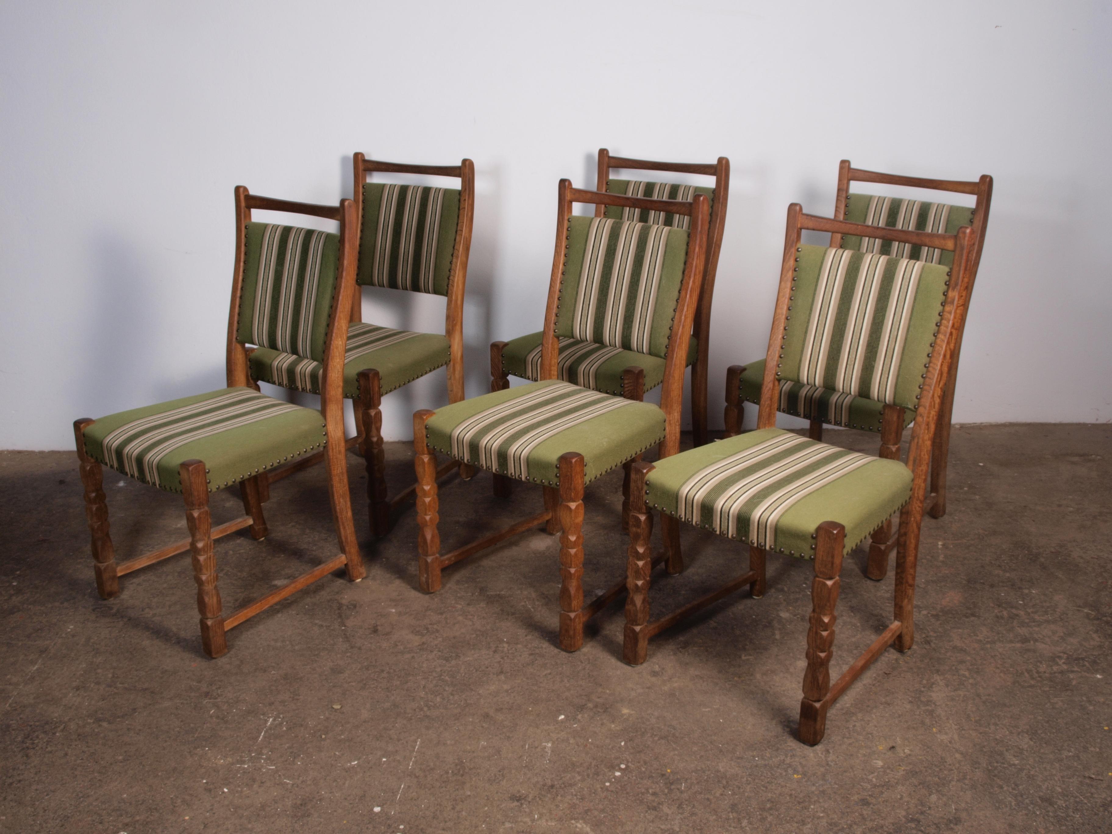 Mid-Century Modern 6 x Danish Oak Dining Chairs Style of Kjærnulf For Sale