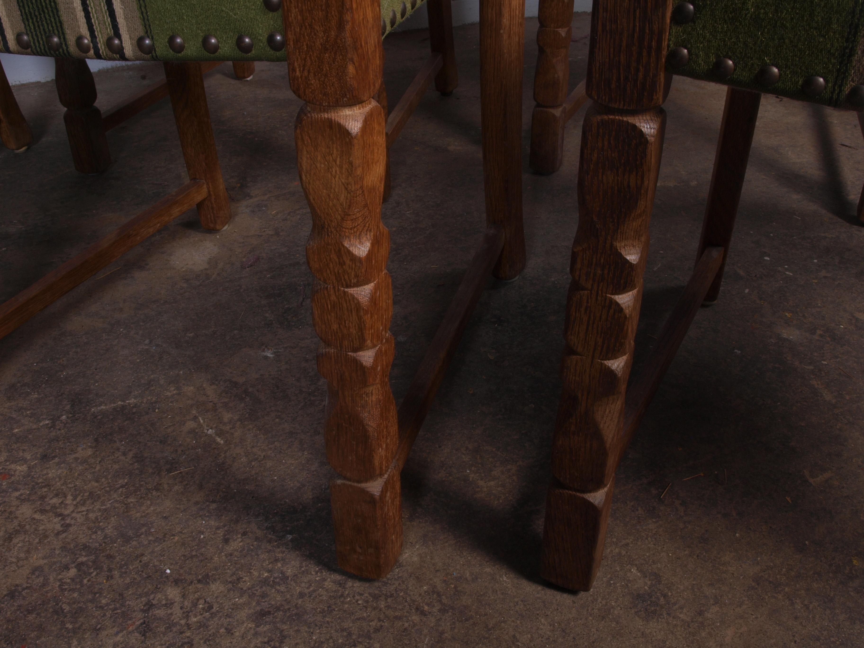 Mid-20th Century 6 x Danish Oak Dining Chairs Style of Kjærnulf For Sale