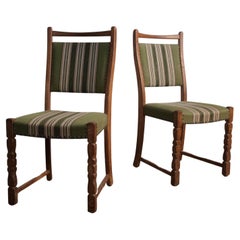 Used 6 x Danish Oak Dining Chairs Style of Kjærnulf