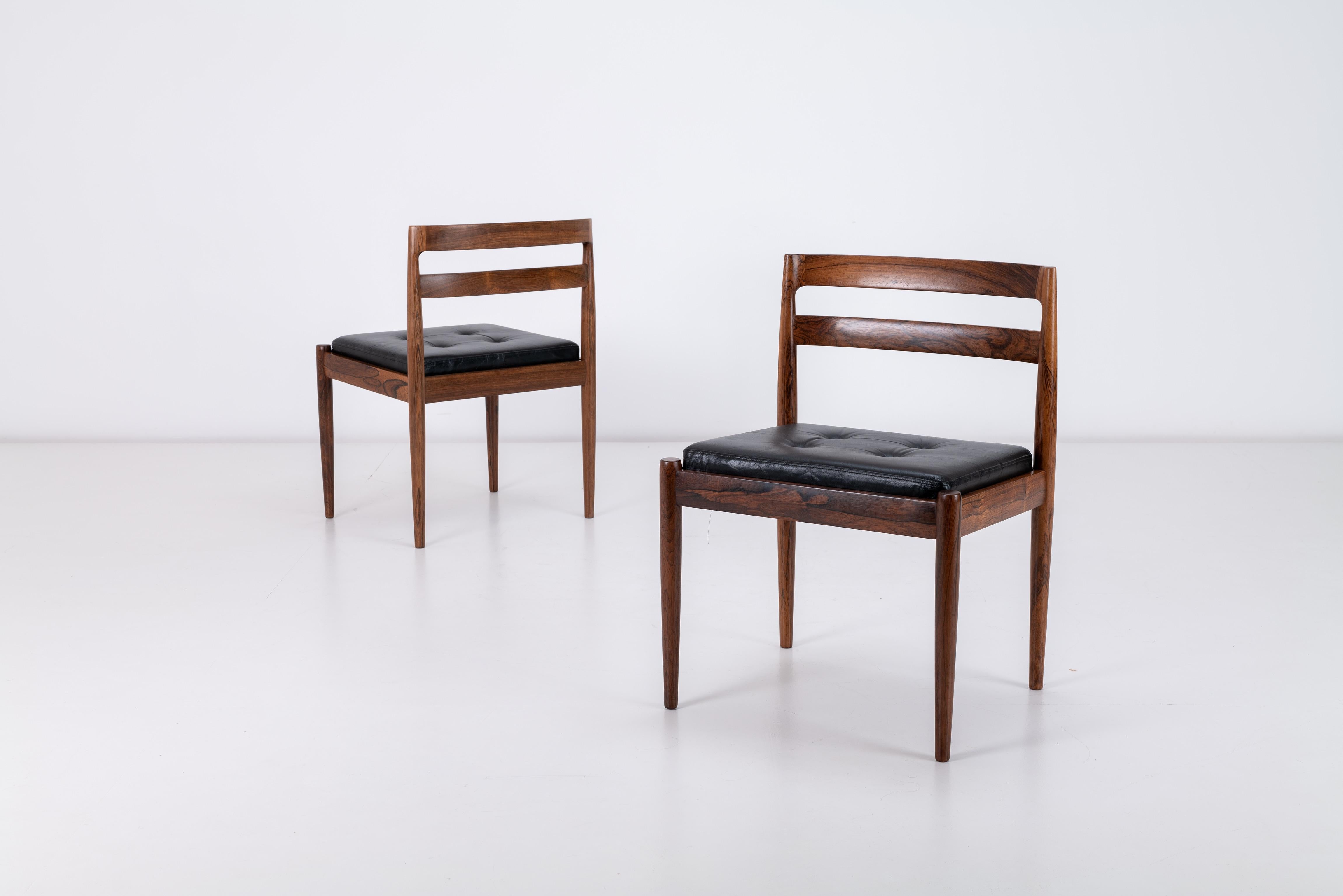 Mid-Century Modern 6 x Danish Rosewood Universe 301 Dining Chairs Kai Kristiansen for Magnus Olesen