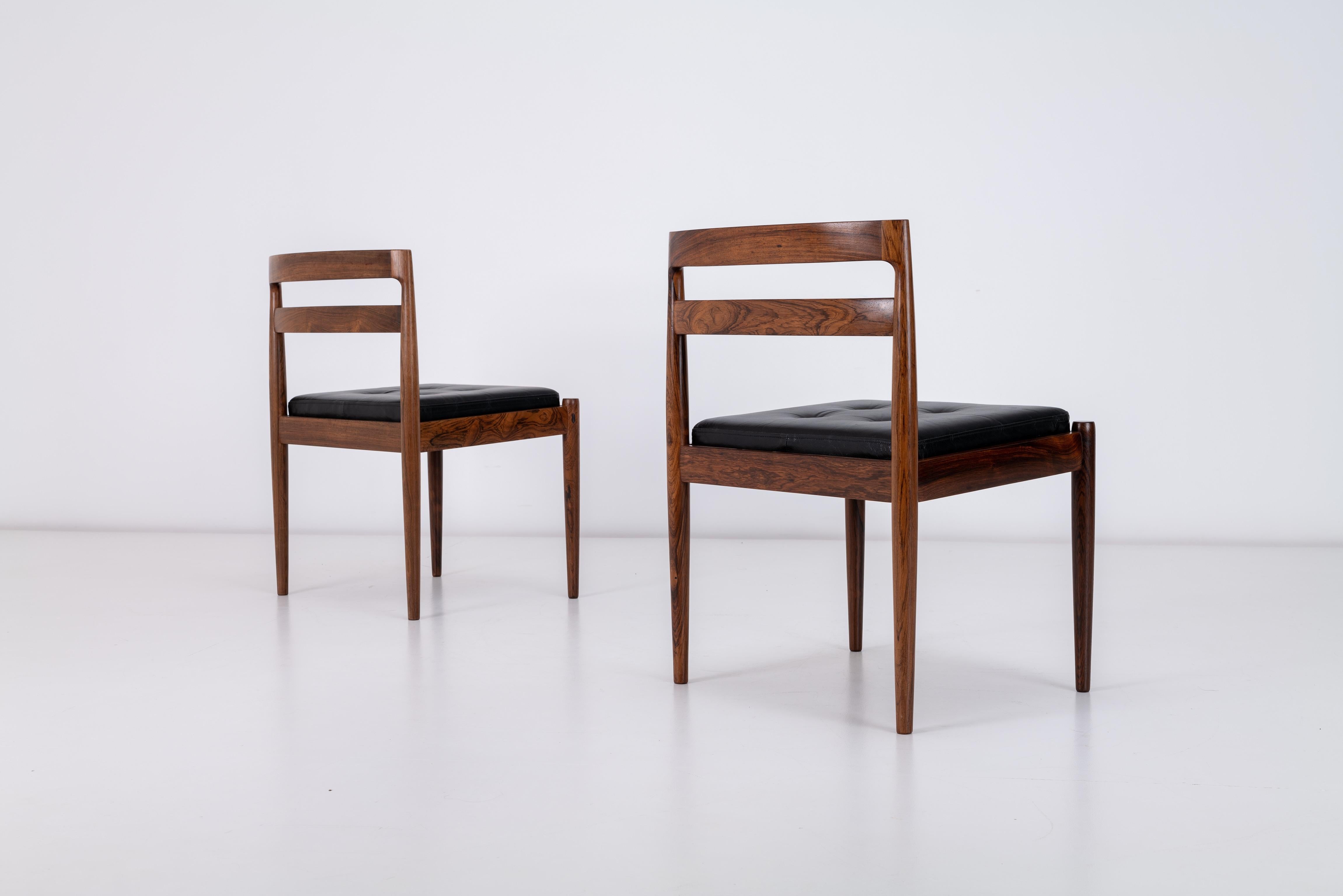 6 x Danish Rosewood Universe 301 Dining Chairs Kai Kristiansen for Magnus Olesen 1