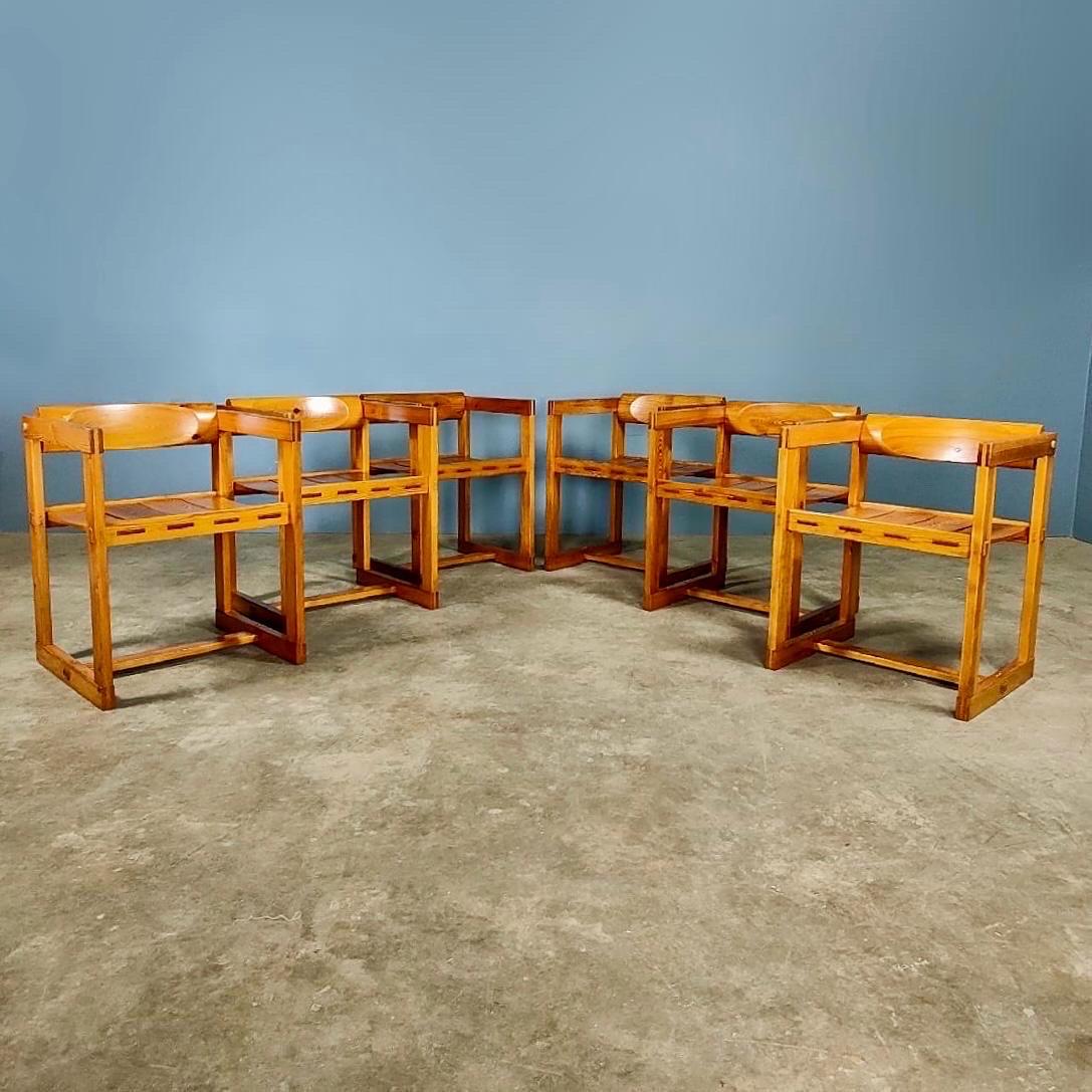 Nouveau stock ✅

6 x Chaises de salle à manger brutalistes en pin Edvin Helseth Trybo Fureka 313 par Stange Bruk

Six chaises de salle à manger 313 de l'architecte d'intérieur norvégien Edvin Helseth (1925-2007), de la série 