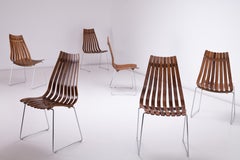 6 x Sedia da pranzo Hans Brattrud Scandia Prince in palissandro per Hove Mobler 1957