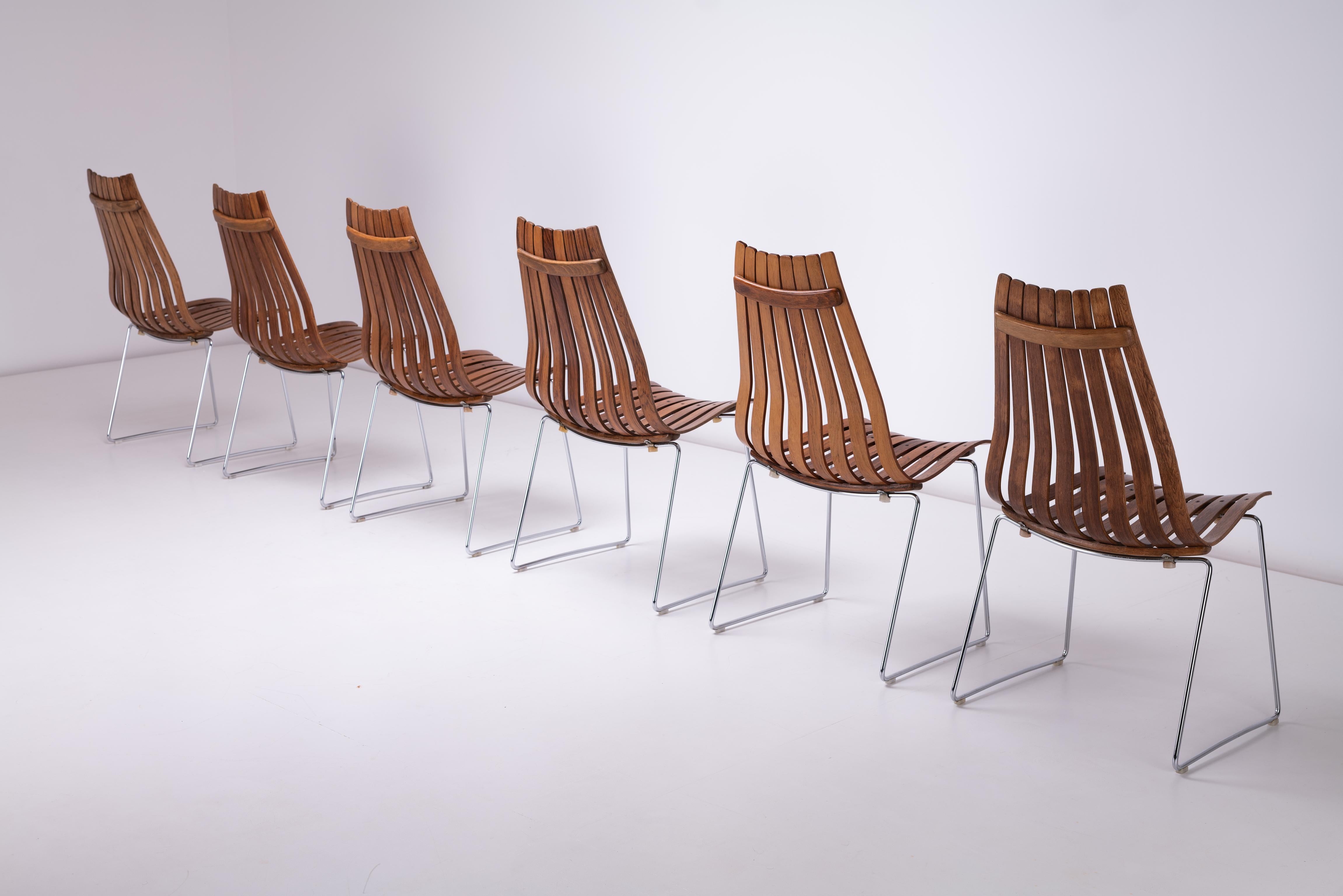 6 x Hans Brattrud Scandia Prince Rosewood Dining Chair for Hove Mobler 1957 In Good Condition For Sale In Uxbridge, GB