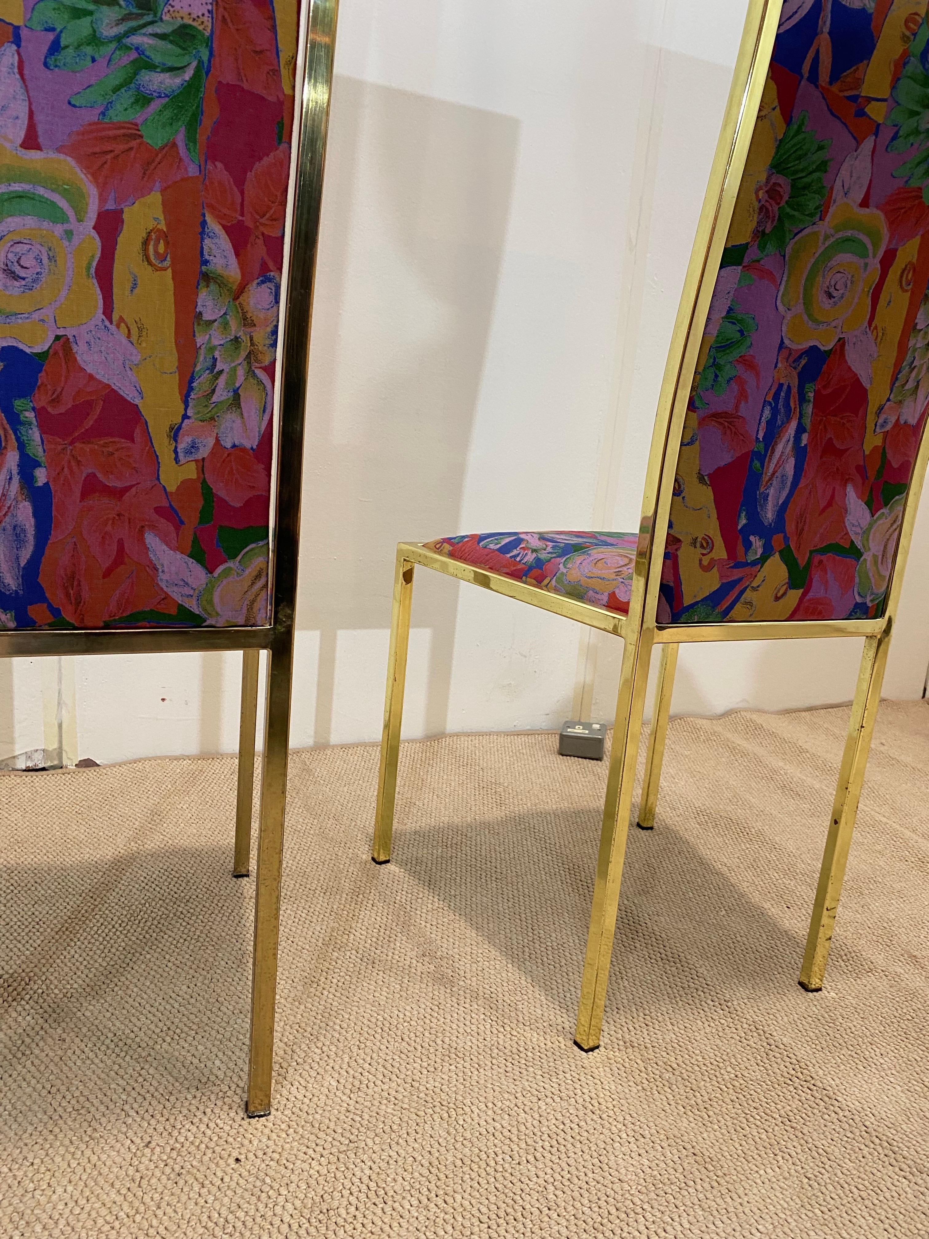 6 x Renato Zevi 1970er Messing-Esszimmerstühle in Yves Saint Laurent 80er Jahre Hollywood im Angebot 6