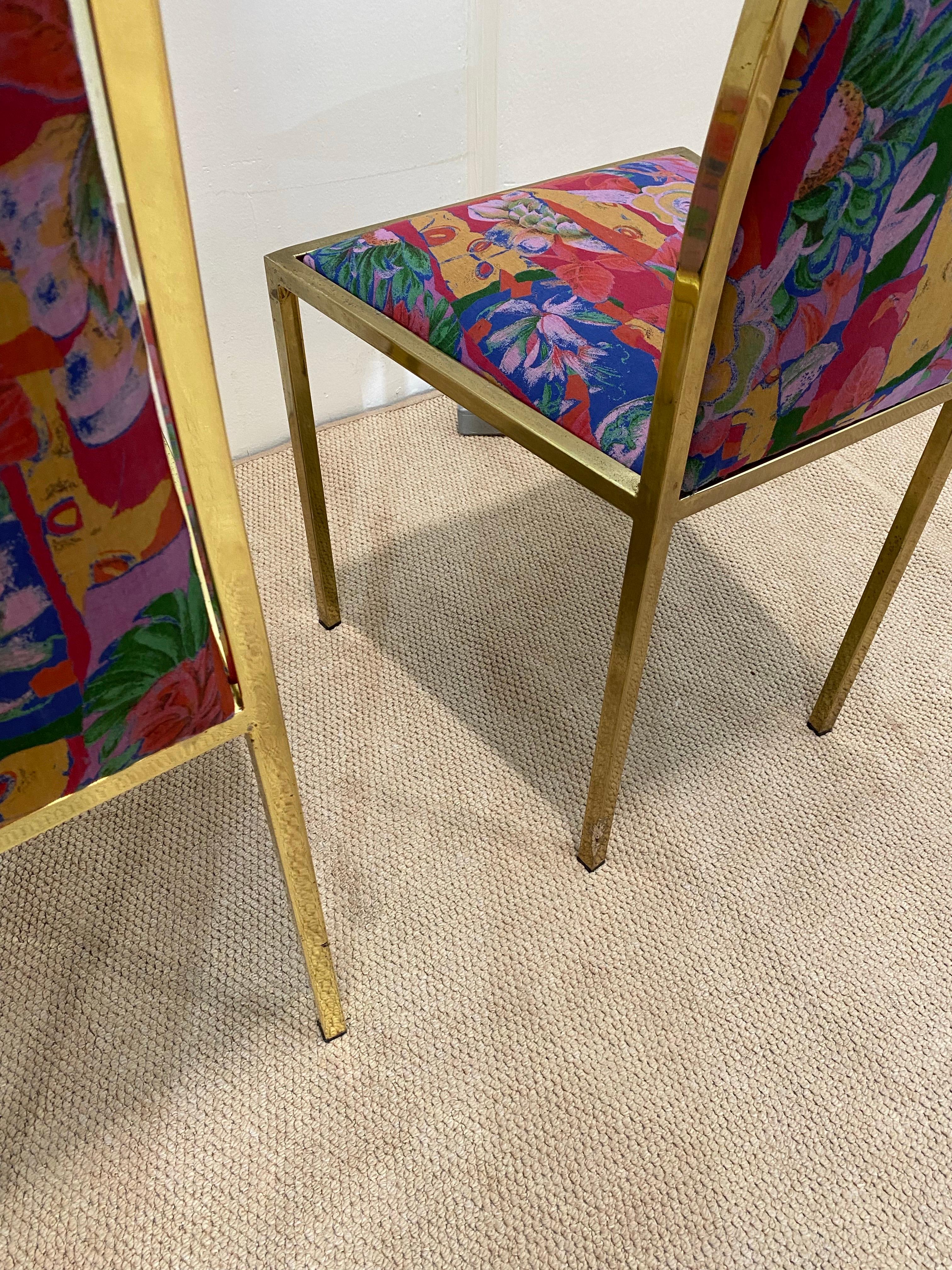 6 x Renato Zevi 1970er Messing-Esszimmerstühle in Yves Saint Laurent 80er Jahre Hollywood im Angebot 13