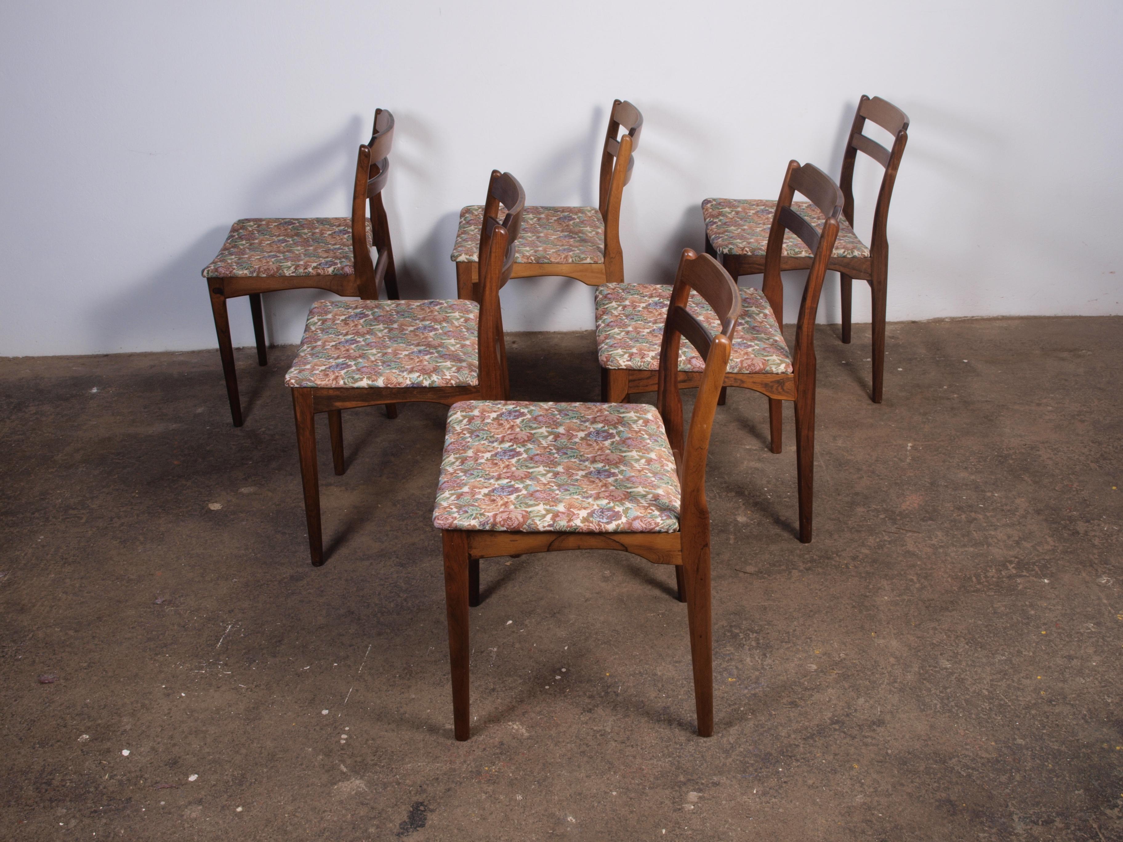 6 x Rosewood Dining Chairs Denmark Thorsø Stole og Møbelfabrik For Sale 9