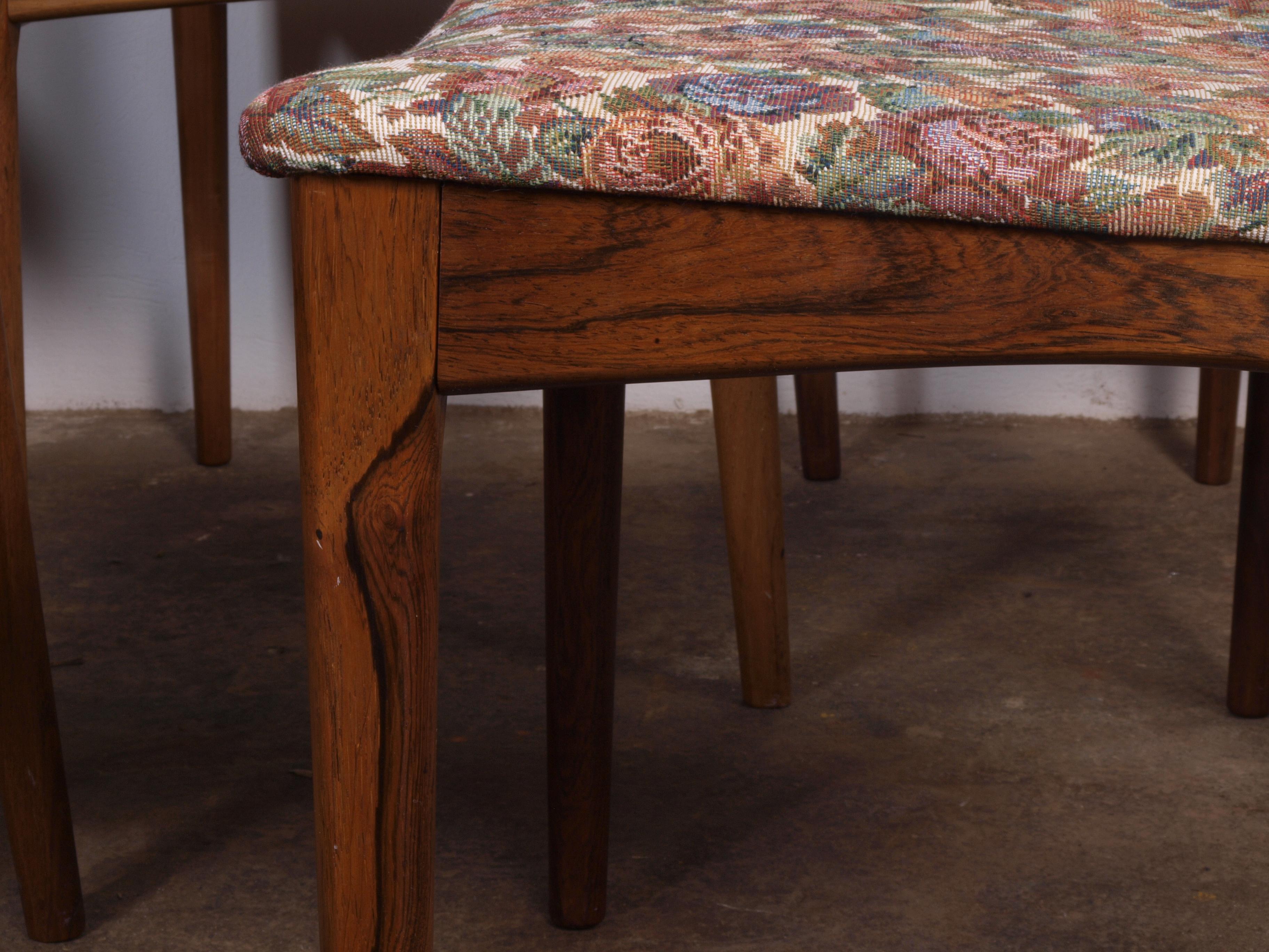 6 x Rosewood Dining Chairs Denmark Thorsø Stole og Møbelfabrik For Sale 1