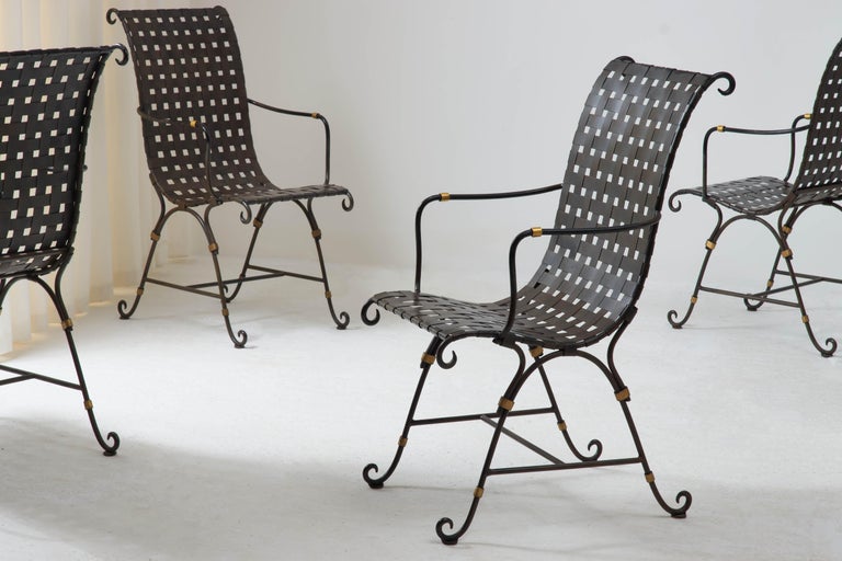 6 x Wrought Iron Chairs For Sale at 1stDibs