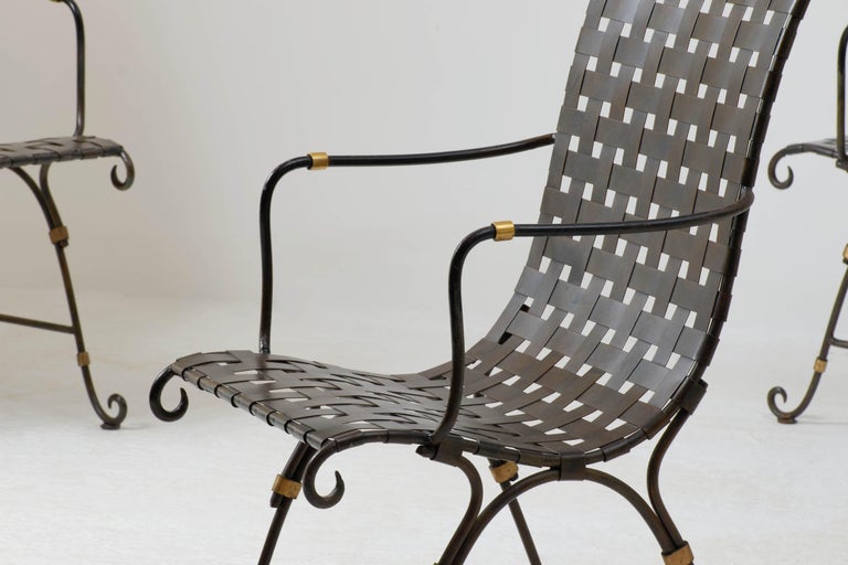 6 x Wrought Iron Chairs For Sale at 1stDibs