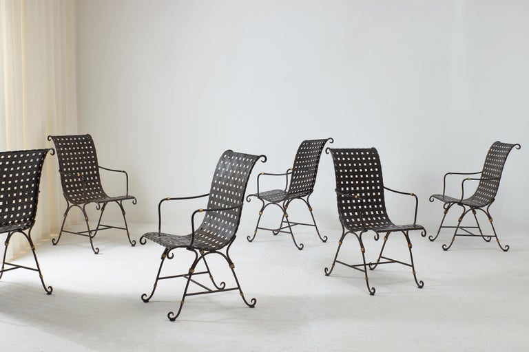 6 x Wrought Iron Chairs For Sale at 1stDibs
