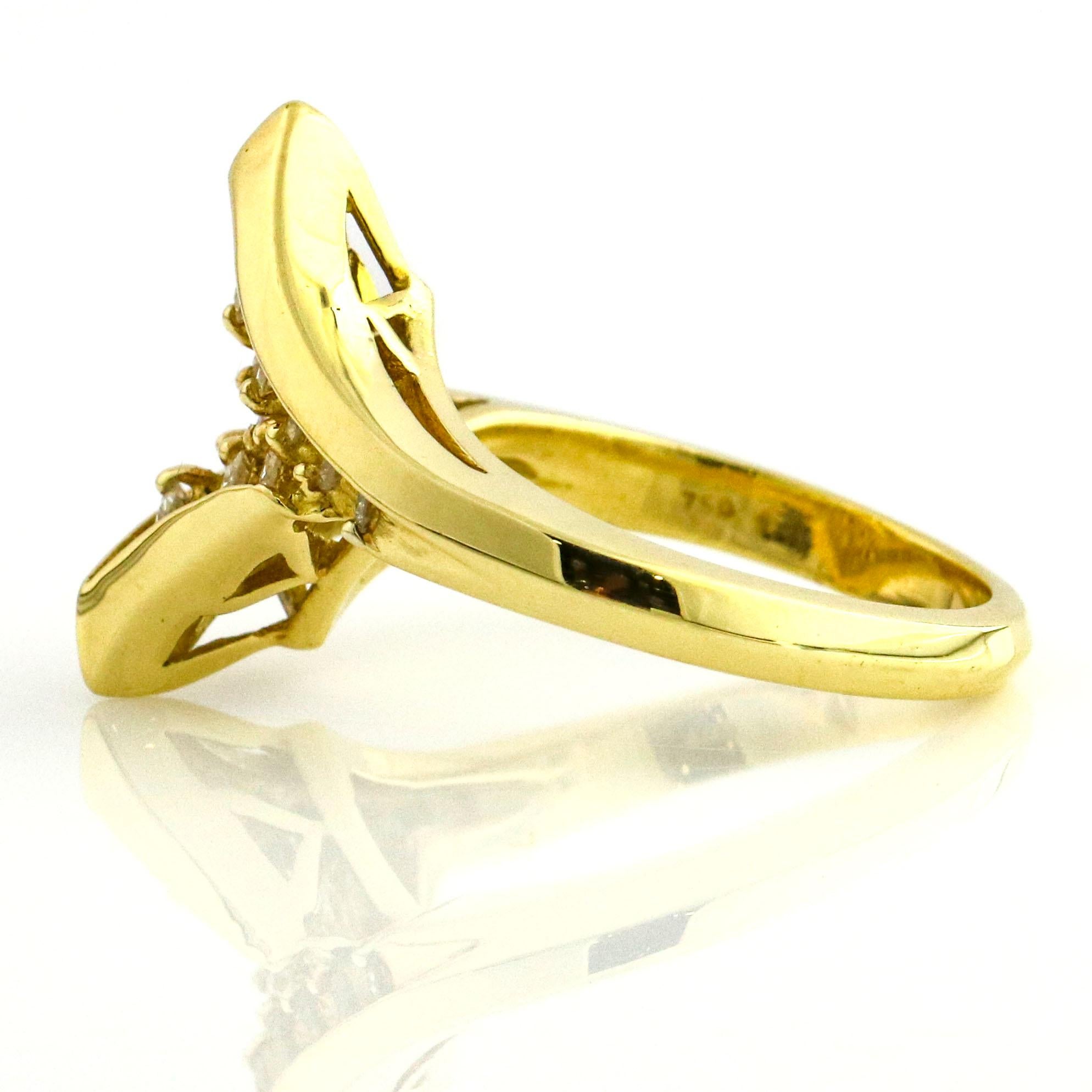 Women's .60 Carat 18 Karat Yellow Gold Diamond Fashion Ring For Sale