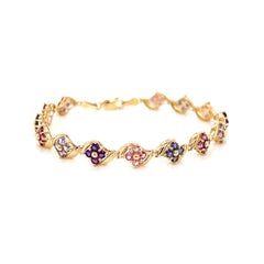 Pulsera estilo vintage de amatista y zafiro rosa de 6,0 quilates