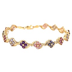 6.0 Carat Amethyst and Pink Sapphire Vintage Style Bracelet