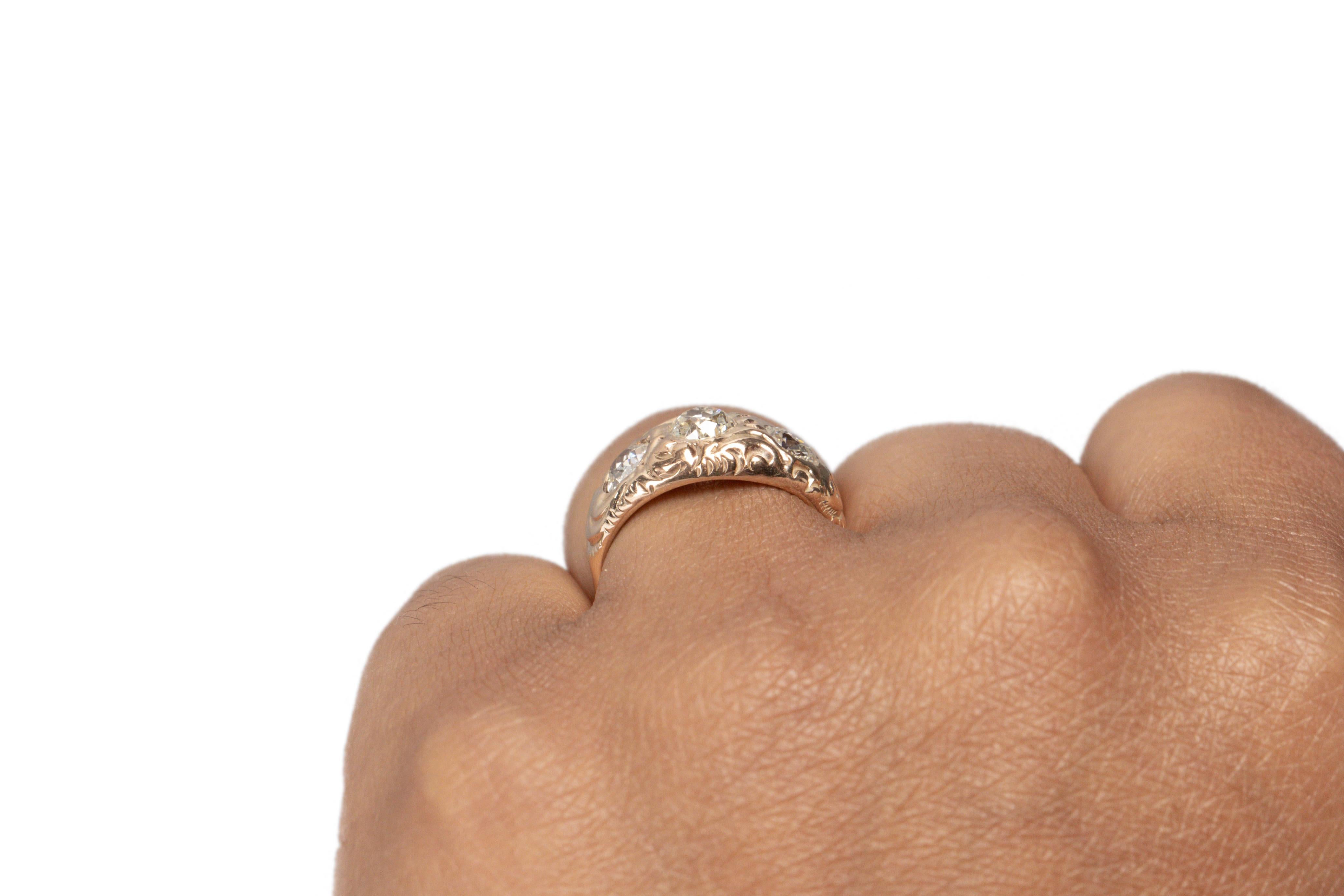 Edwardian .60 Carat Art Deco Diamond 14 Karat Yellow Gold Engagement Ring For Sale