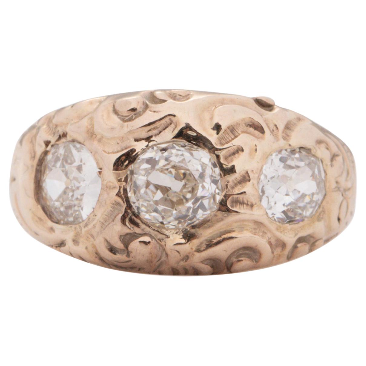 .60 Carat Art Deco Diamond 14 Karat Yellow Gold Engagement Ring