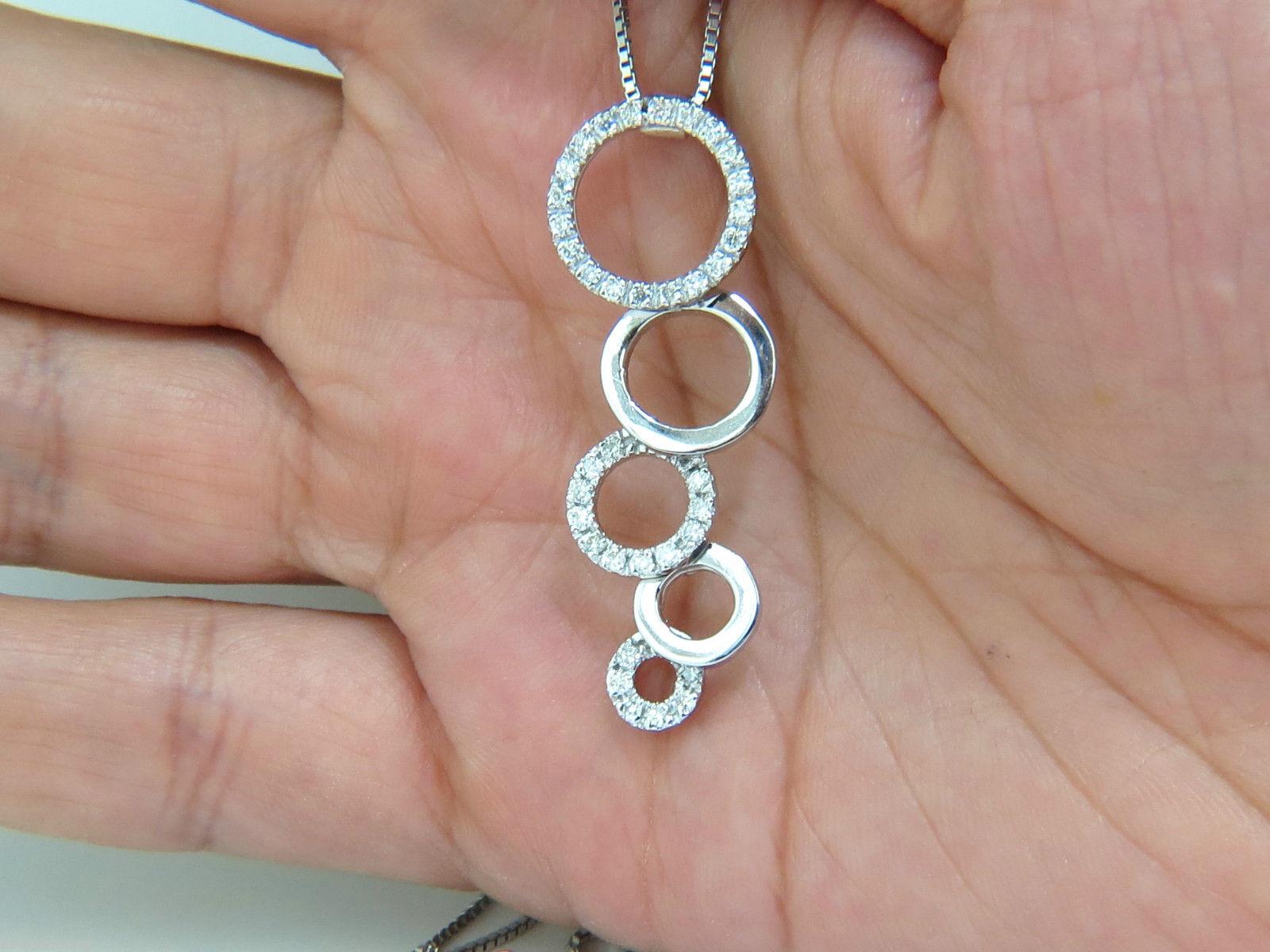 .60 Carat Circle Dangles Bubbles Natural Diamonds Pendant F/VS 14 Karat For Sale 6