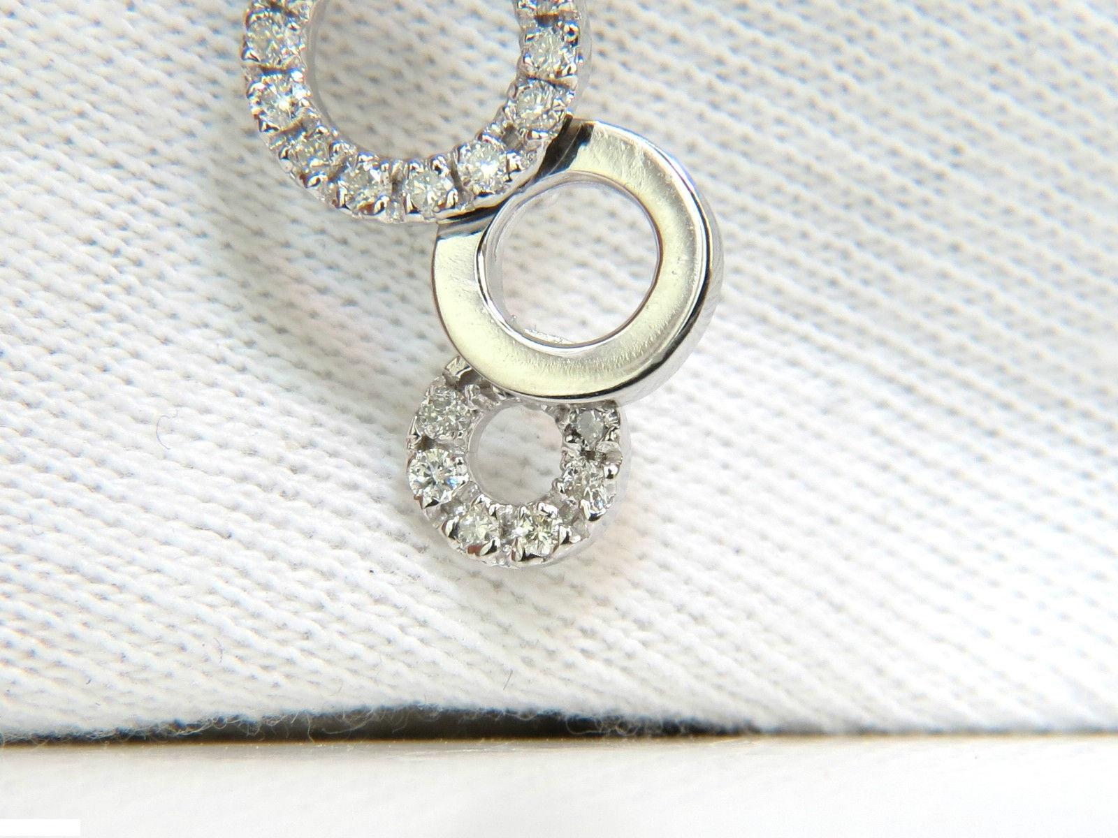Women's or Men's .60 Carat Circle Dangles Bubbles Natural Diamonds Pendant F/VS 14 Karat For Sale