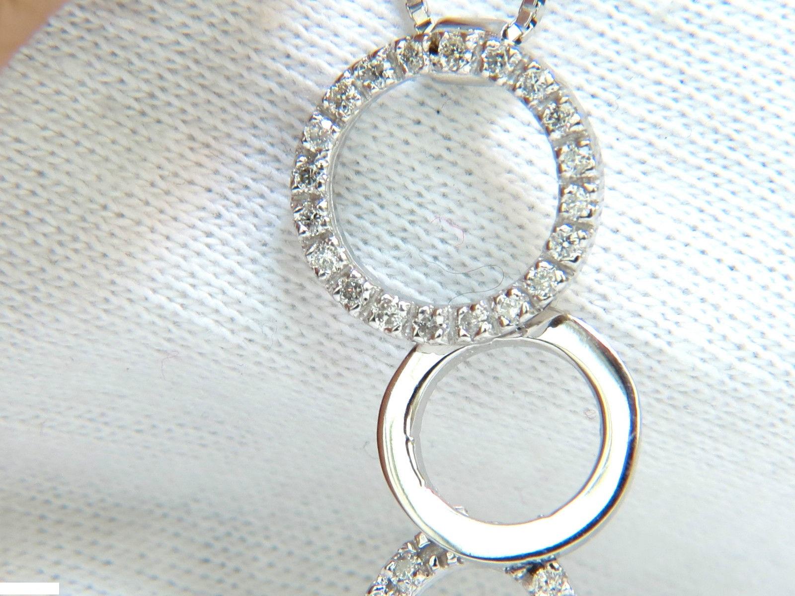 .60 Carat Circle Dangles Bubbles Natural Diamonds Pendant F/VS 14 Karat For Sale 3