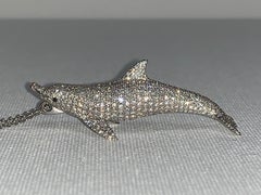 White Diamond, Dolphin Pendant, 5.58 Carats