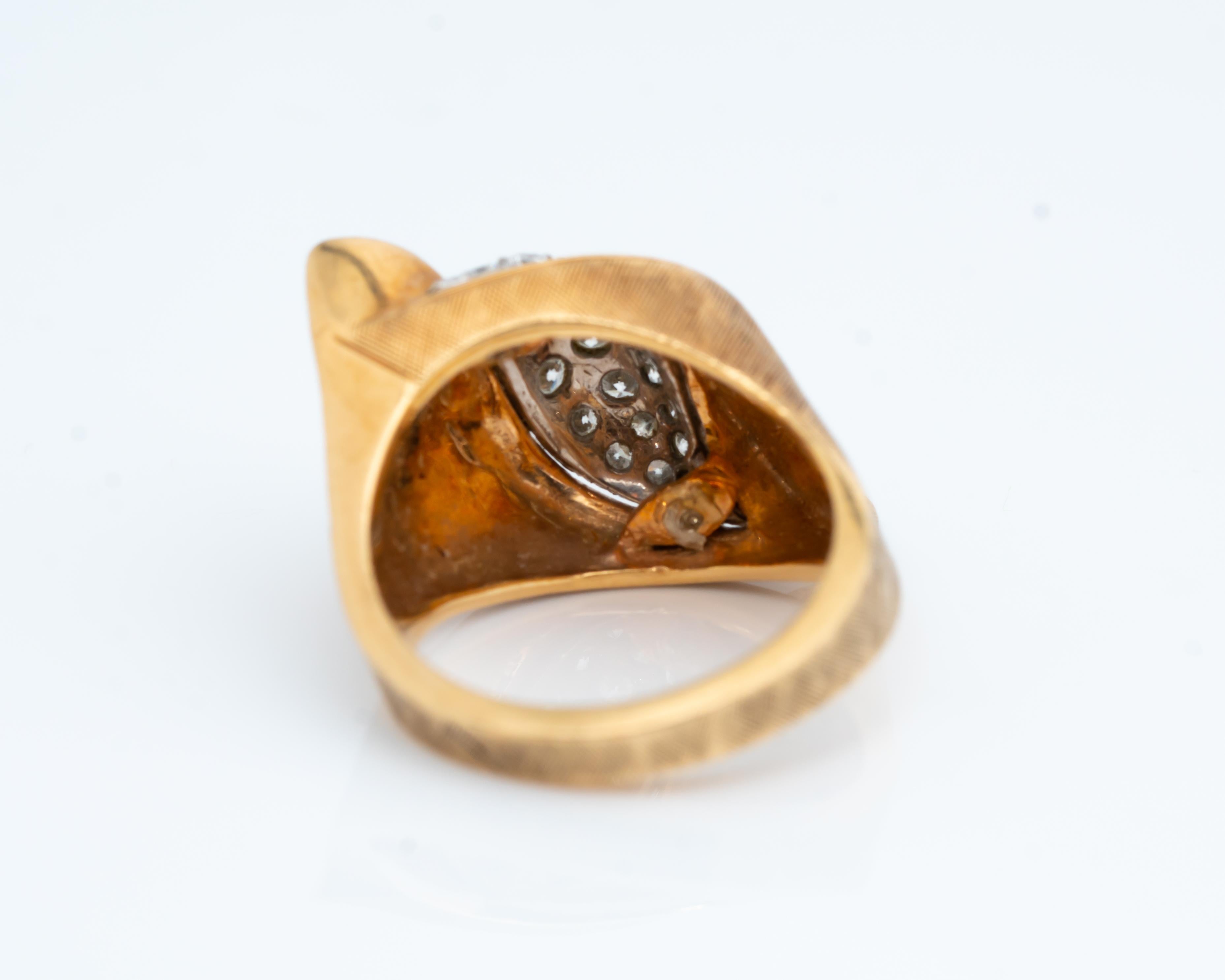 0,60 Karat Diamant und 14 Karat Gelbgold Cocktail-Ring im Zustand „Hervorragend“ im Angebot in Atlanta, GA