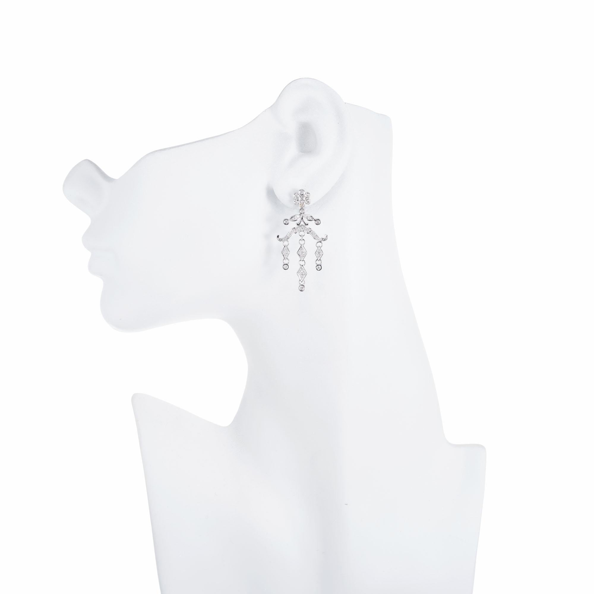 0,60 Karat Diamant-Kronleuchter-Tropfen-Ohrringe Damen im Angebot