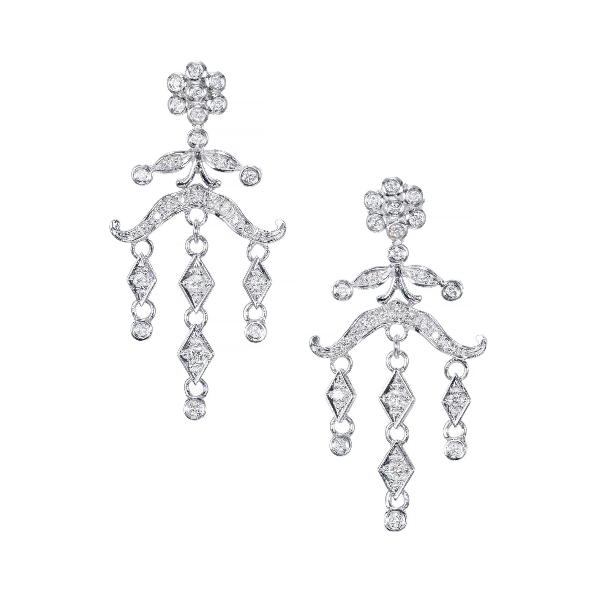 Women's .60 Carat Diamond Chandelier Dangle Drop Earrings For Sale