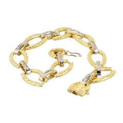 .60 Karat Diamant Gold Texturiertes Gliederarmband