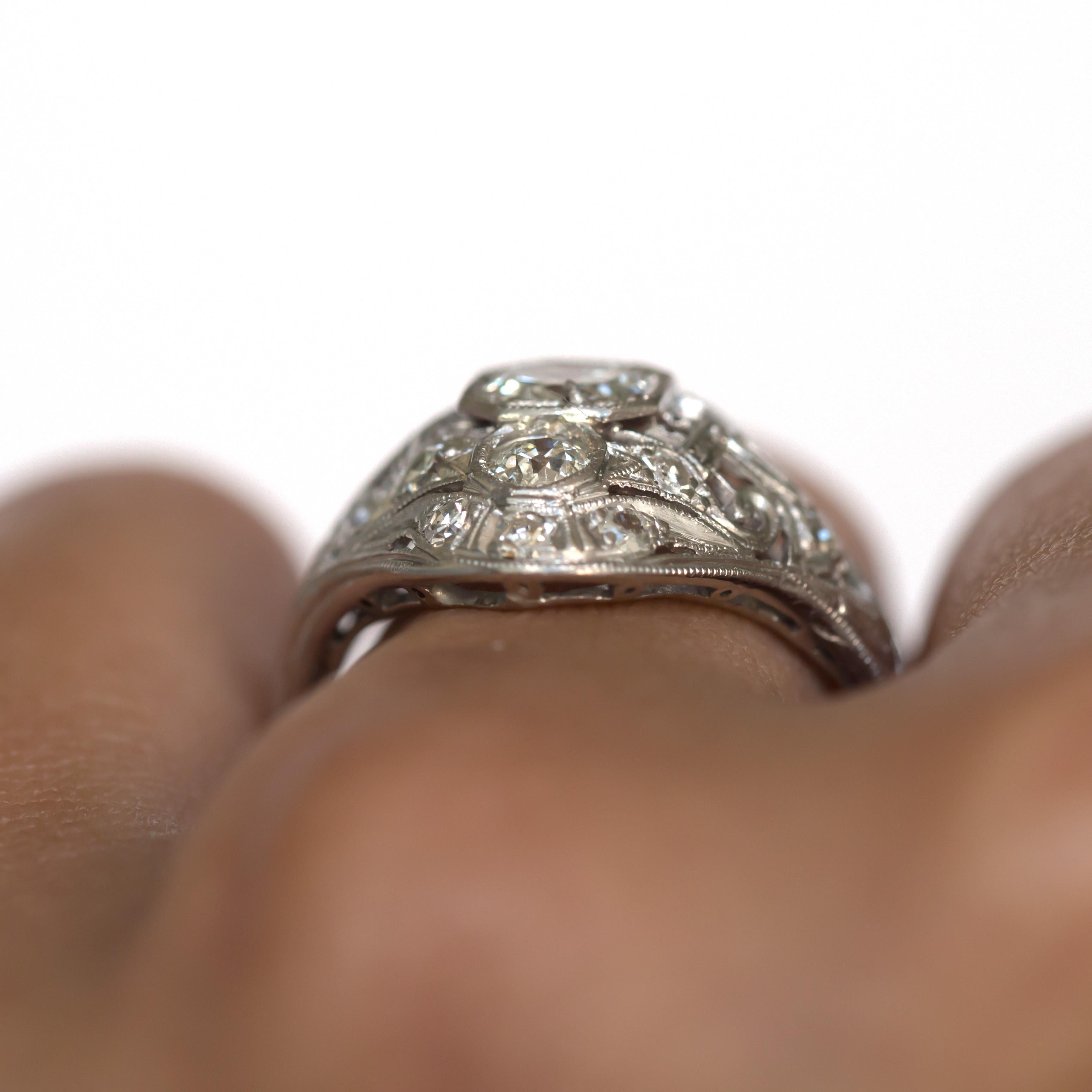 Women's or Men's .60 Carat Diamond Platinum Engagement Ring For Sale