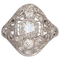Bague de fiançailles en platine avec diamants de 0,60 carat