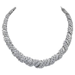 60 Carat Diamond Platinum Scroll Necklace