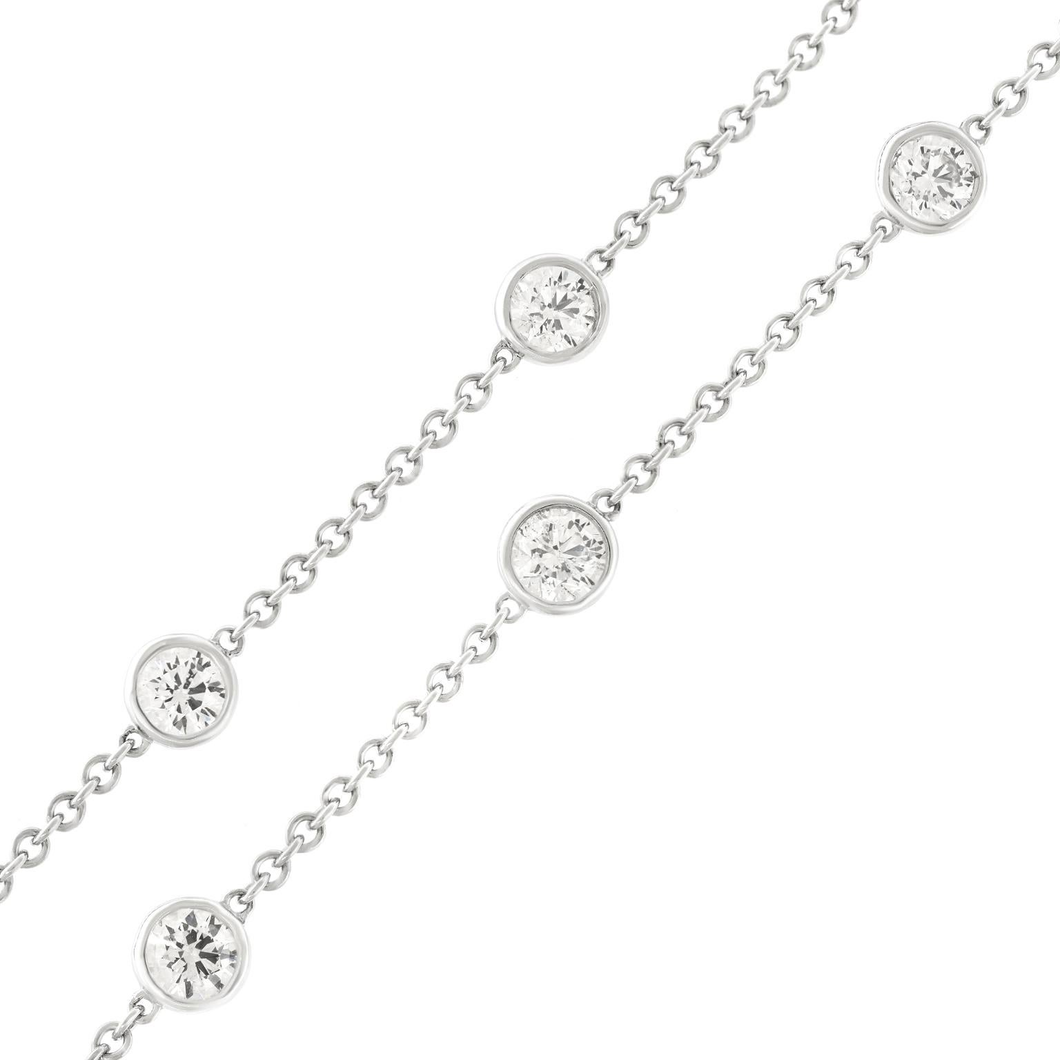 Taglio brillante Collana Station con diamanti da 6,0 carati in vendita